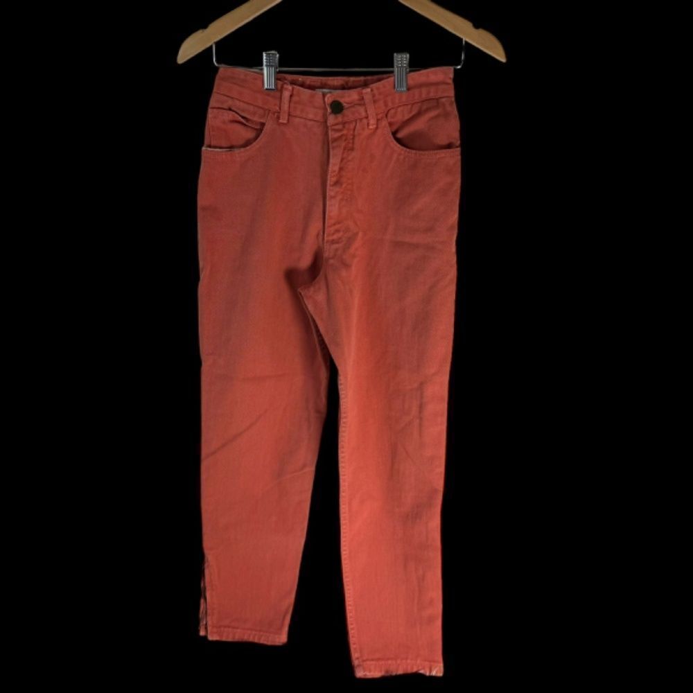 Georges Marciano For Guess 80's Vintage Orange High Rise Ankle Zip Jeans‎ Sz 29 - Picture 2 of 9
